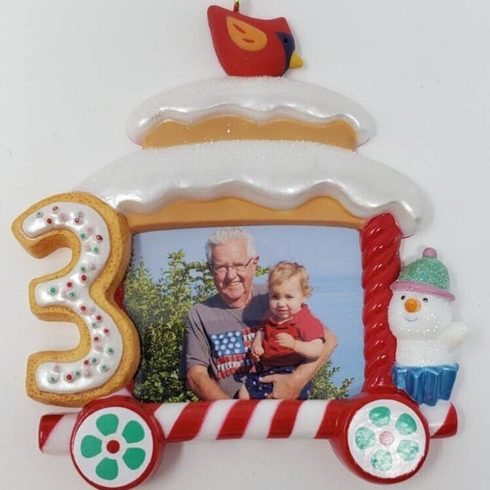 Hallmark Keepsake Ornament Third Christmas Photo Holder Hard To Find NIB - 2013